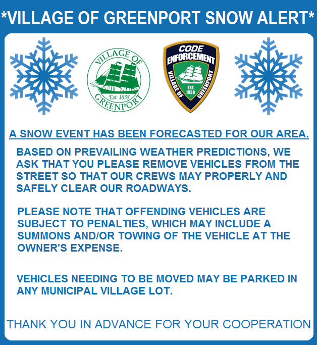 VILLAGE OF GREENPORT / ESTABLISHED 1838 VILLAGE OF GREENPORT / ESTABLISHED 1838